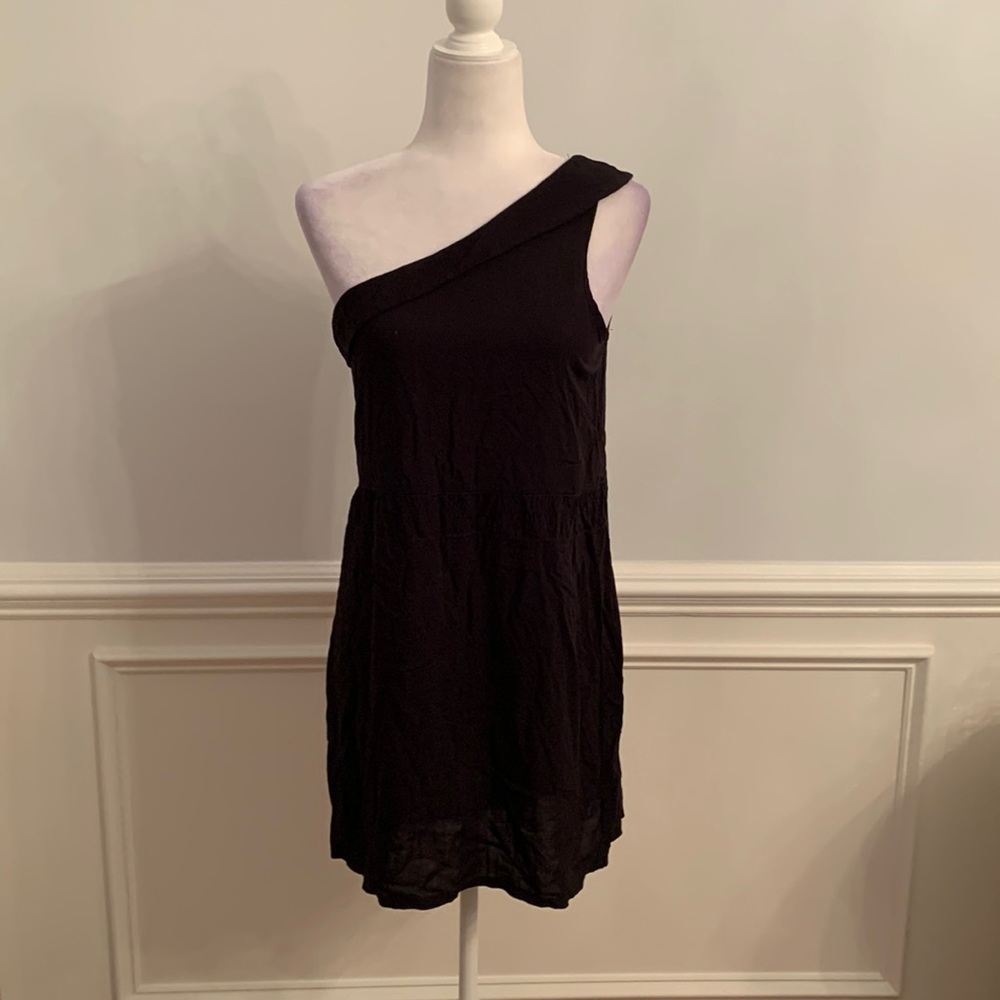 Backless Black Half Shoulder Dress Size Large